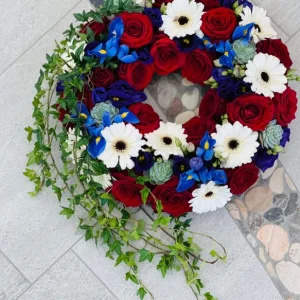 Krans blå-röd-vit