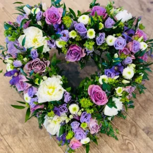 Öppet hjärta lila, vit