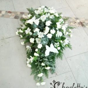 Sorgdekoration Vit fjäril